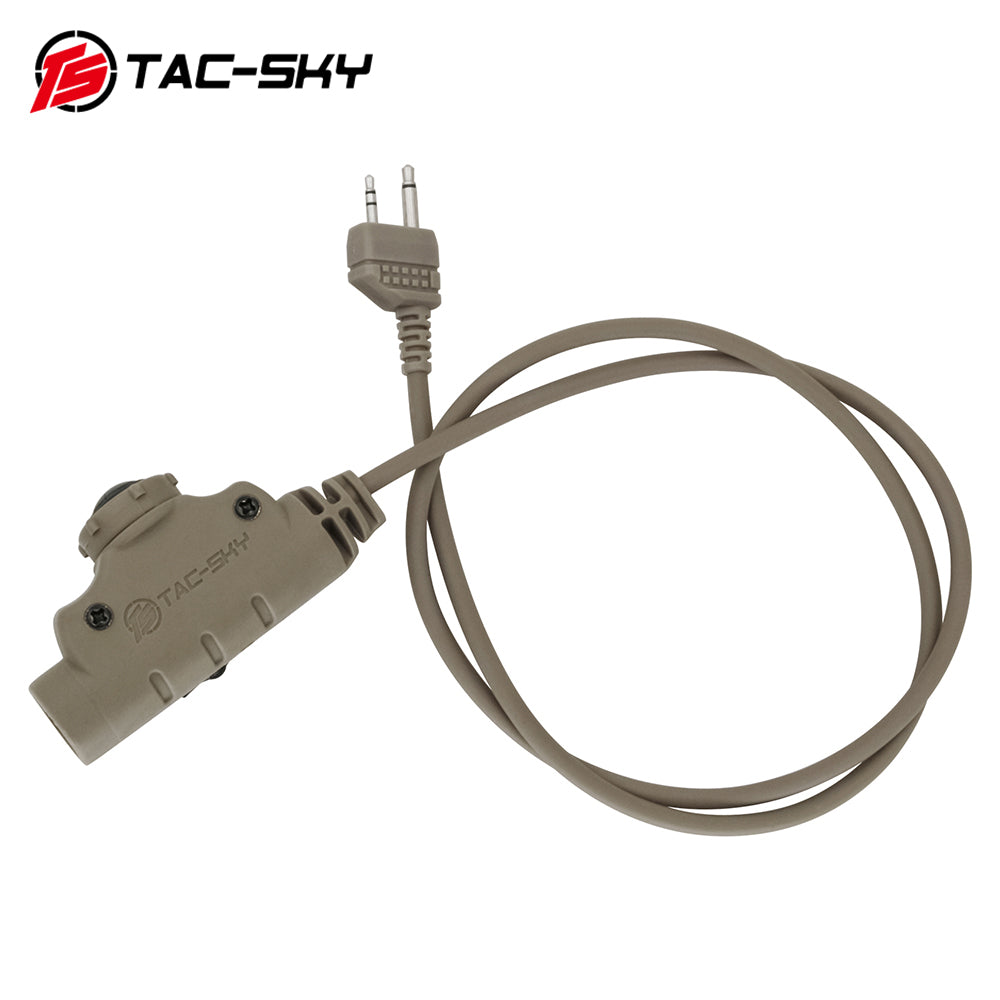 TS TAC-SKY Tactical Headset Adapter V2 PTT Push to Talk Adapter Compatible with Midlan 2 Pin Plug Radio