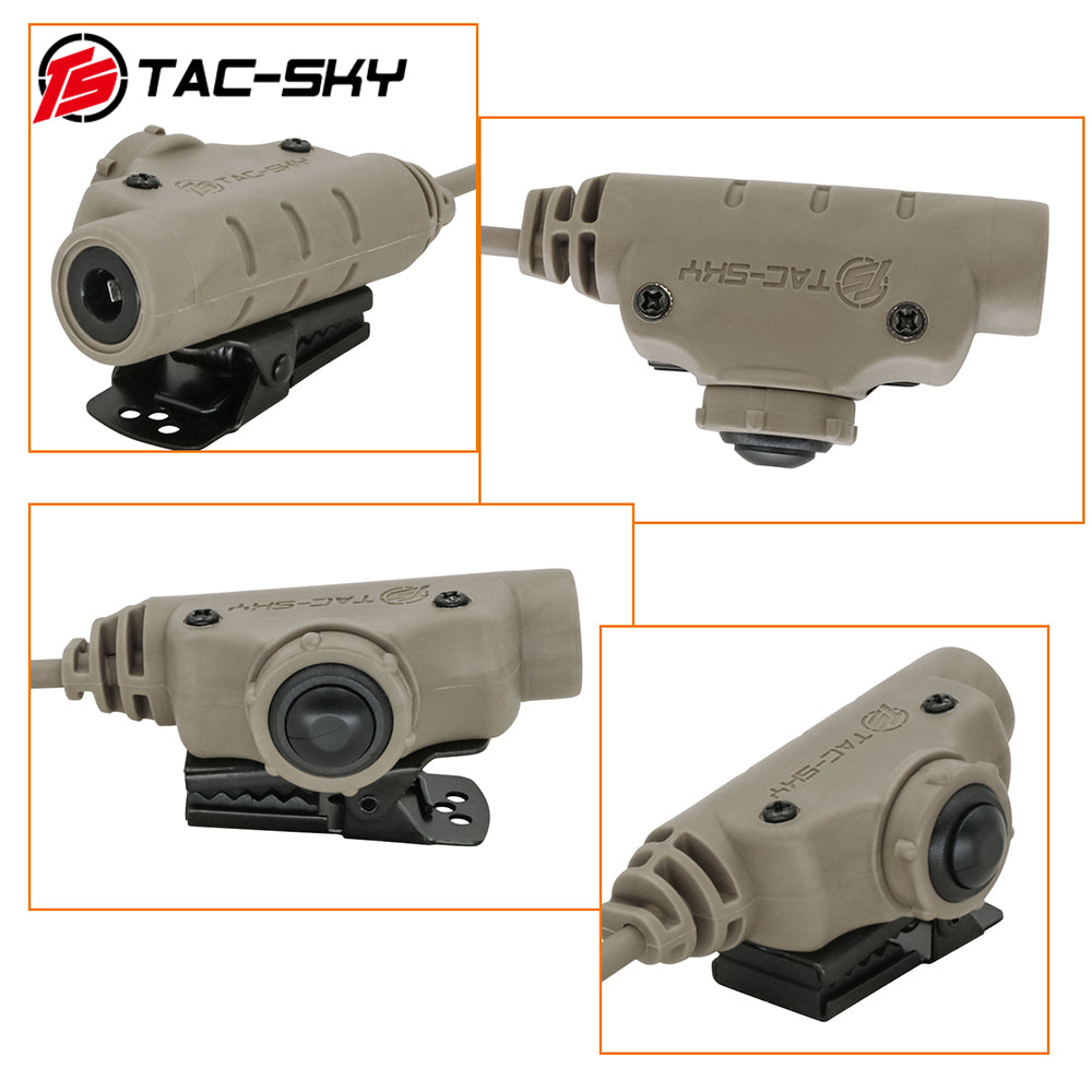 TS TAC-SKY Tactical Headset Adapter V2 PTT Push to Talk Adapter Compatible with Midlan 2 Pin Plug Radio