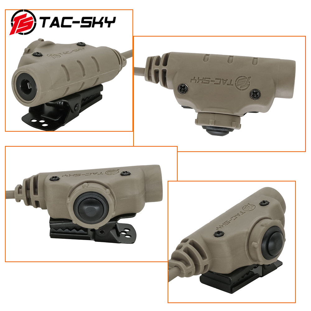 TS TAC-SKY Tactical V2 PTT Push to Talk Adapter Compatible with Motorola 2 Pin Plug Radio