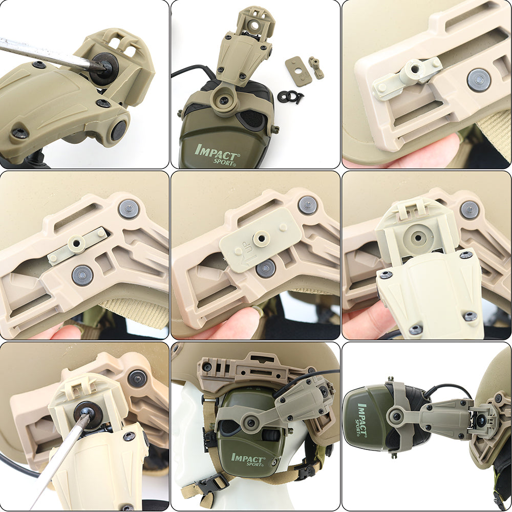 TAC-SKY Tactical Helmet rail Adapter for Team Wendy helmet and Howard Impact Sport Electronic Earmuff Airsoft(1pair)