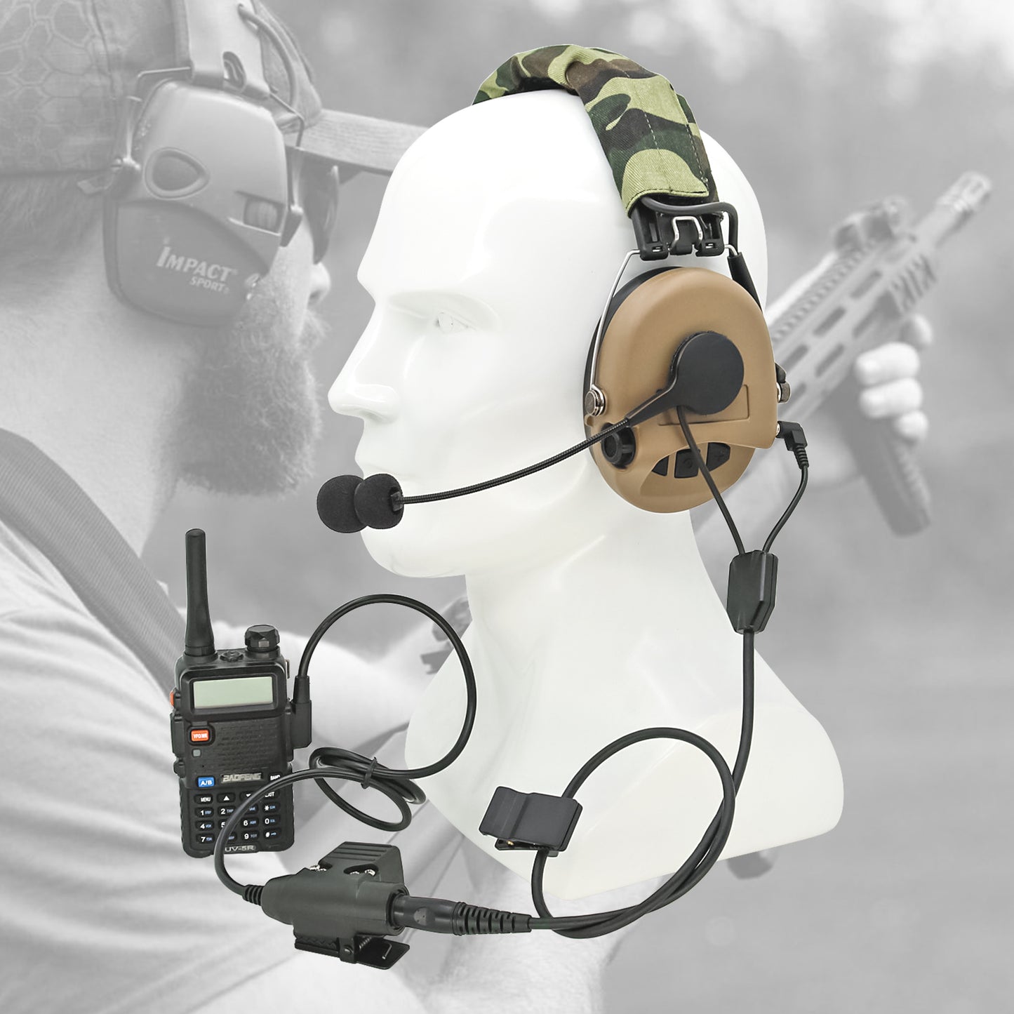 TAC-SKY Tactical Headset kit Y Cable with Microphone and U94 PTT Adapter Compatible with Sordin Supreme Pro Ipsc Version Headset
