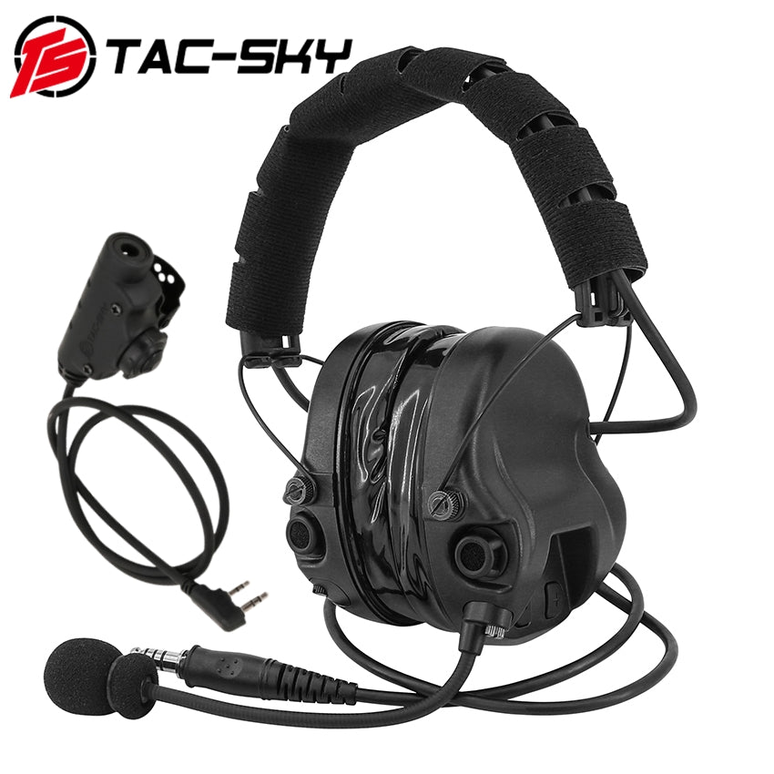 TS TAC-SKY Hearing Protection Noise Cancelling Military Version Tactical Headset M301 + V2 PTT