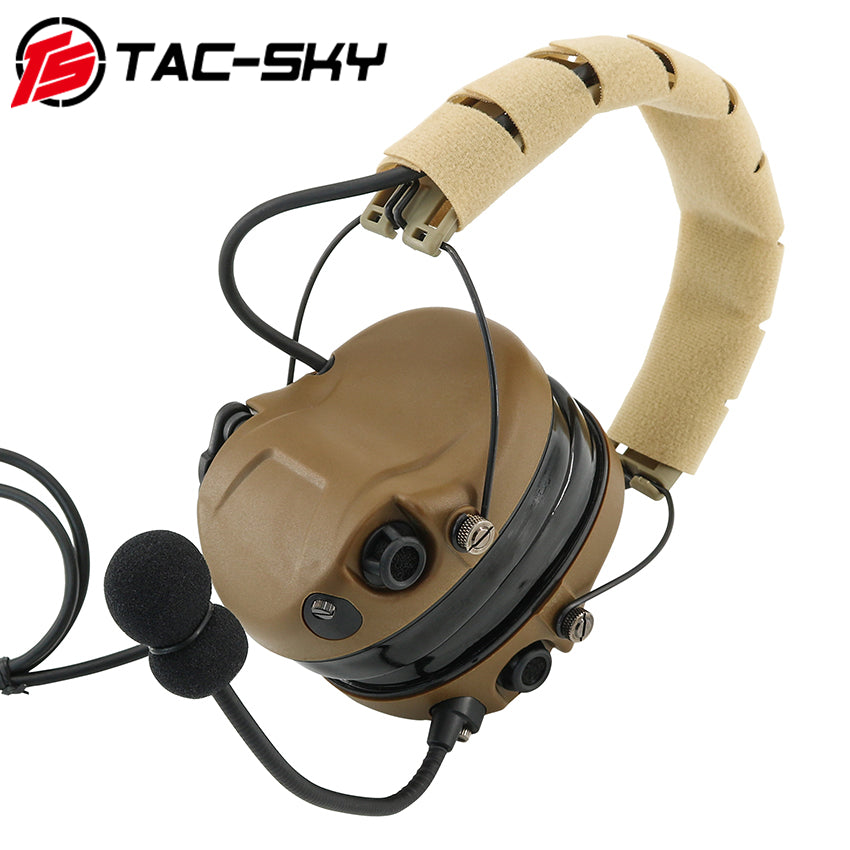 TS TAC-SKY Hearing Protection Noise Cancelling Military Version Tactical Headset M301 + V2 PTT