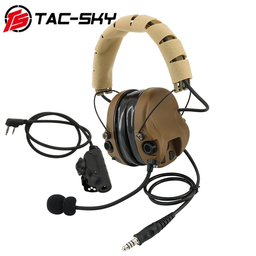 TS TAC-SKY Hearing Protection Noise Cancelling Military Version Tactical Headset M301 + V2 PTT