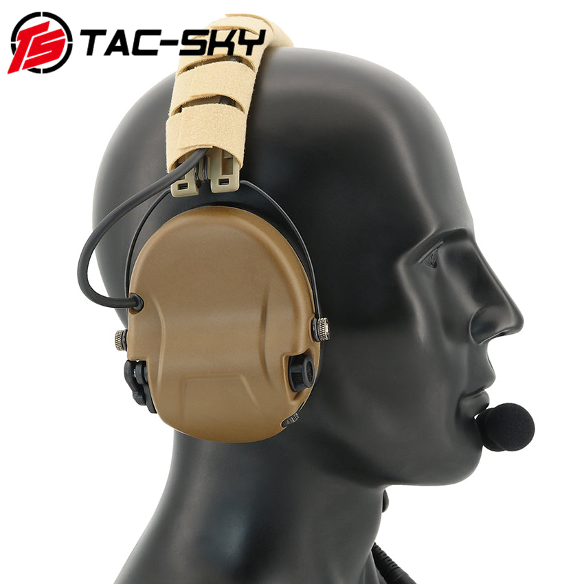 TS TAC-SKY Hearing Protection Noise Cancelling Military Version Tactical Headset M301 + V2 PTT