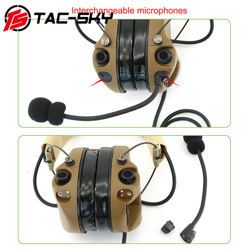 TS TAC-SKY Hearing Protection Noise Cancelling Military Version Tactical Headset M301 + V2 PTT