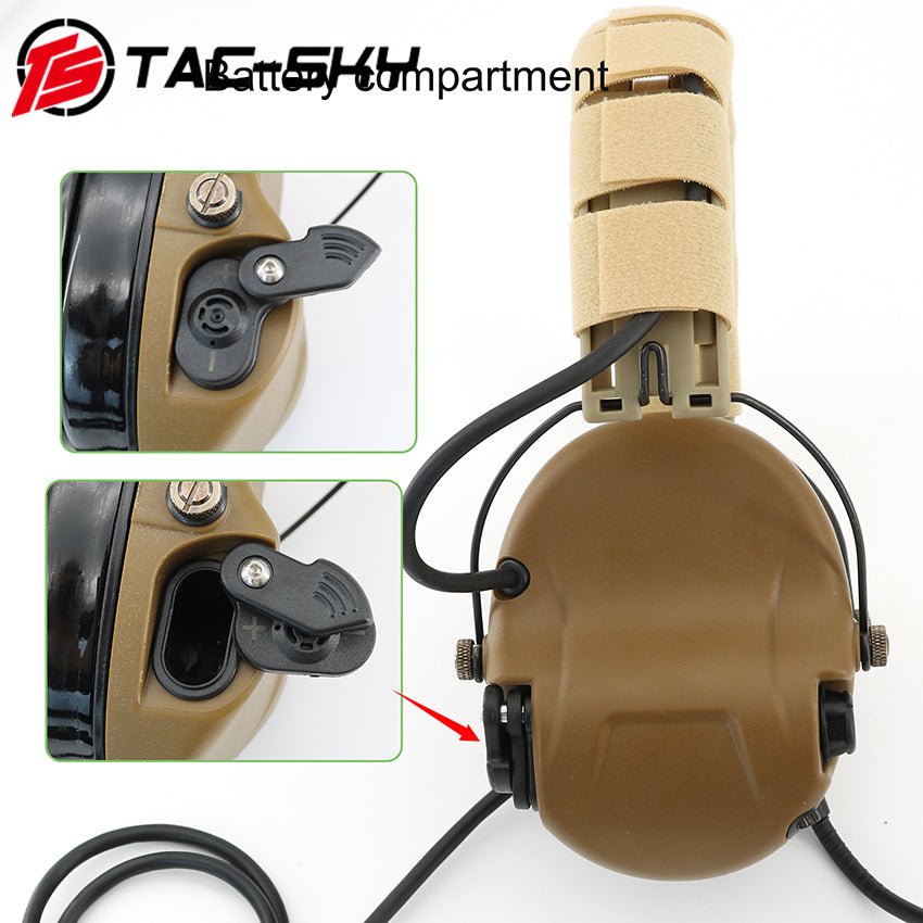 TS TAC-SKY Hearing Protection Noise Cancelling Military Version Tactical Headset M301 + V2 PTT