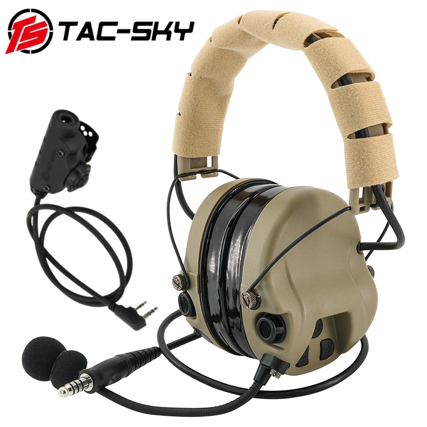 TS TAC-SKY Hearing Protection Noise Cancelling Military Version Tactical Headset M301 + V2 PTT
