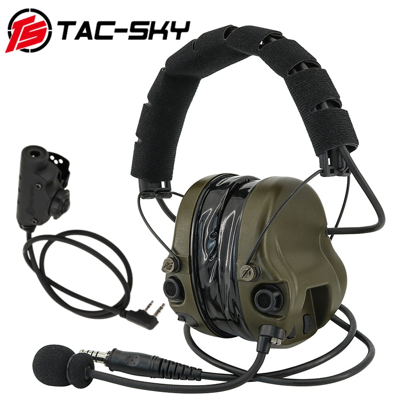 TS TAC-SKY Hearing Protection Noise Cancelling Military Version Tactical Headset M301 + V2 PTT