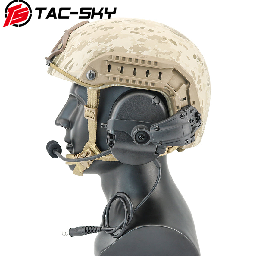 TS TAC-SKY ARC Rail Helmet Mount Single Side Communication Tactical Headset + U94 PTT