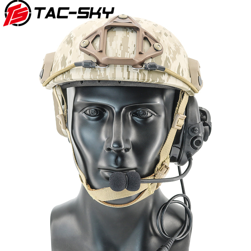 TS TAC-SKY ARC Rail Helmet Mount Single Side Communication Tactical Headset + U94 PTT