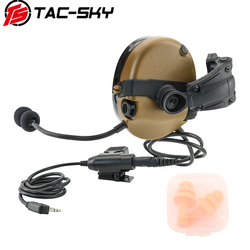 TS TAC-SKY ARC Rail Helmet Mount Single Side Communication Tactical Headset + U94 PTT
