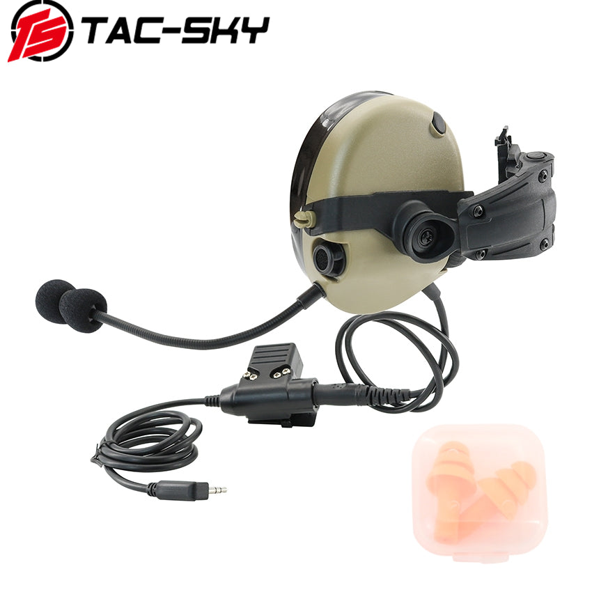 TS TAC-SKY ARC Rail Helmet Mount Single Side Communication Tactical Headset + U94 PTT