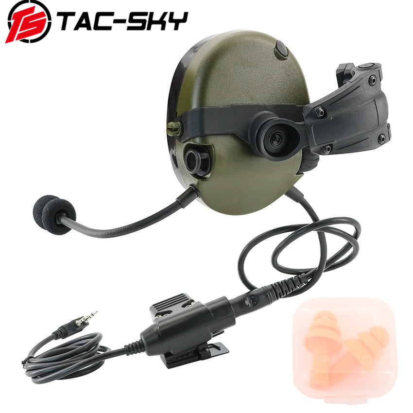 TS TAC-SKY ARC Rail Helmet Mount Single Side Communication Tactical Headset + U94 PTT