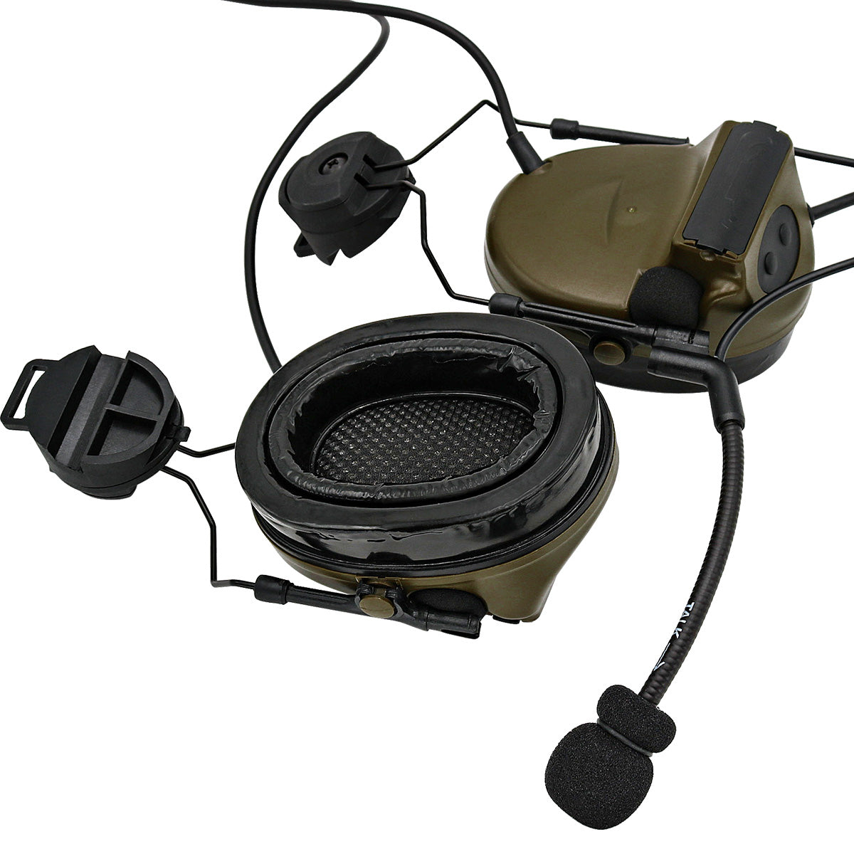TAC-SKY C2 Tactical Headset Helmet Version With Rail Adapter Noise reduction Airsoft Hunting