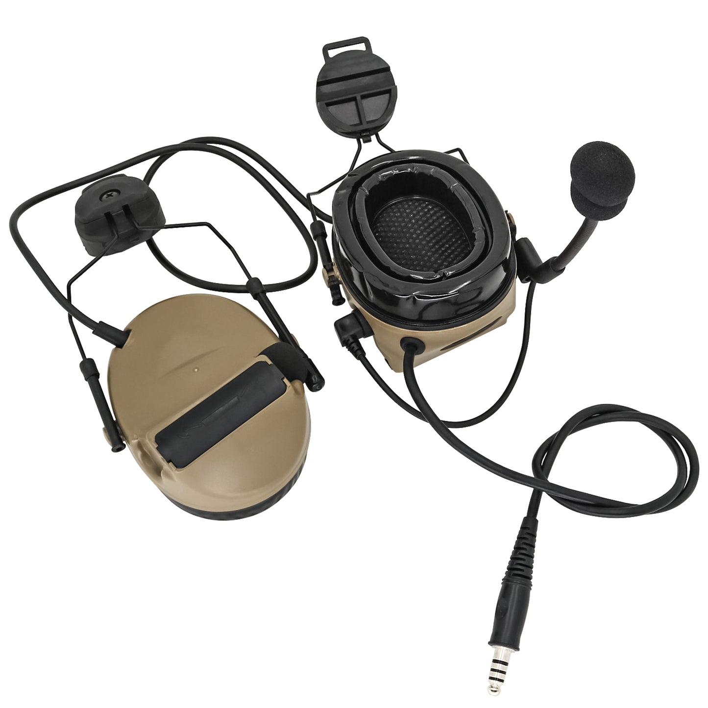 TAC-SKY C2 Tactical Headset Helmet Version With Rail Adapter Noise reduction Airsoft Hunting
