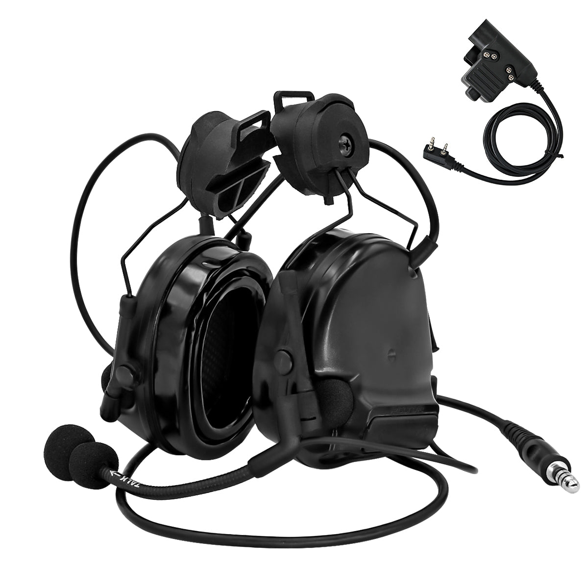 TAC-SKY C3 Tactical Headset Helmet Fast Rail Version with kenwoodPTT Silicone Earmuffs Noise Reduction