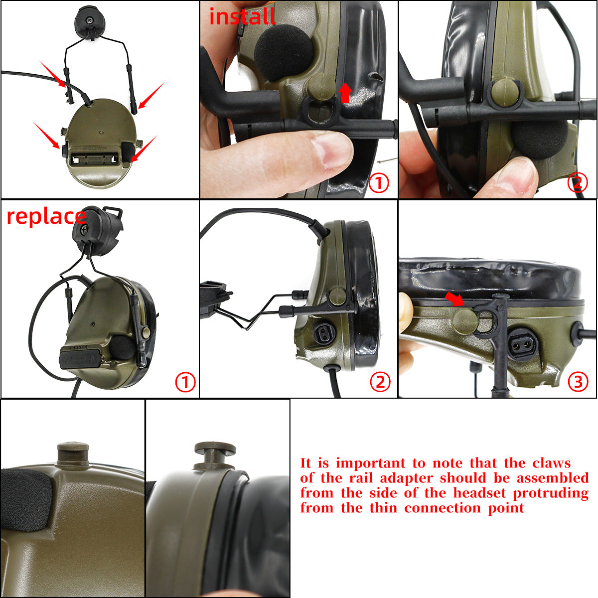 TAC-SKY C3 Tactical Headset Helmet Fast Rail Version with kenwoodPTT Silicone Earmuffs Noise Reduction