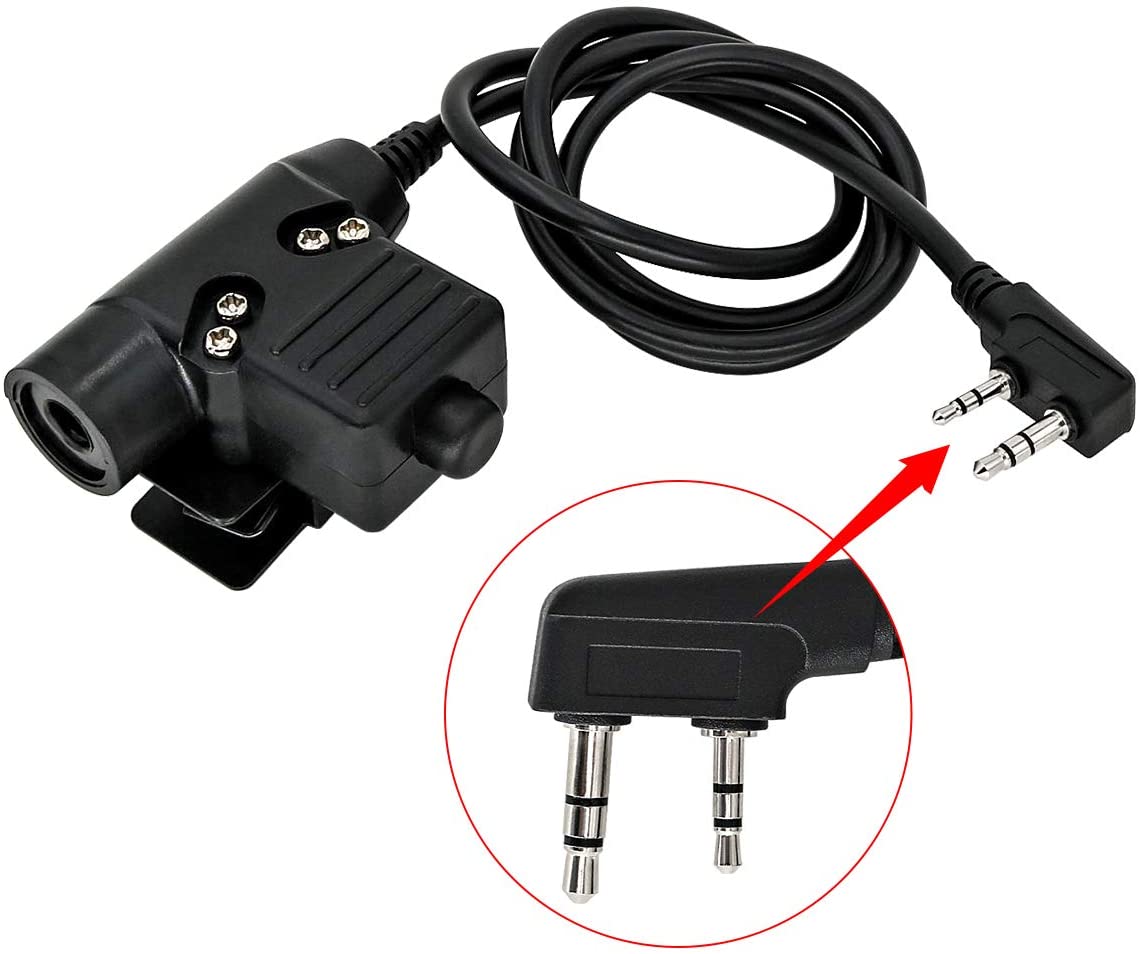 TAC-Sky U94 PTT System Adapter 2 Pin 7.0mm Plug Push to Talk for Kenwood/Baofeng Radio(Civilian Version)