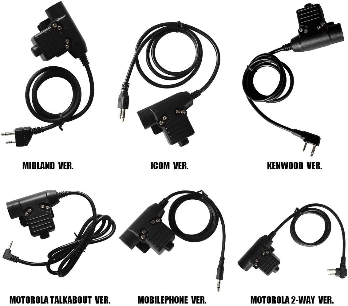 TAC-Sky U94 PTT System Adapter 2 Pin 7.0mm Plug Push to Talk for Kenwood/Baofeng Radio(Civilian Version)