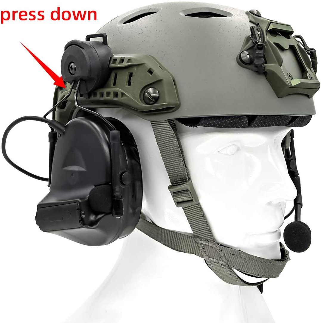TAC-SKY C2 Tactical Headset Helmet Version With Rail Adapter Noise reduction Airsoft Hunting