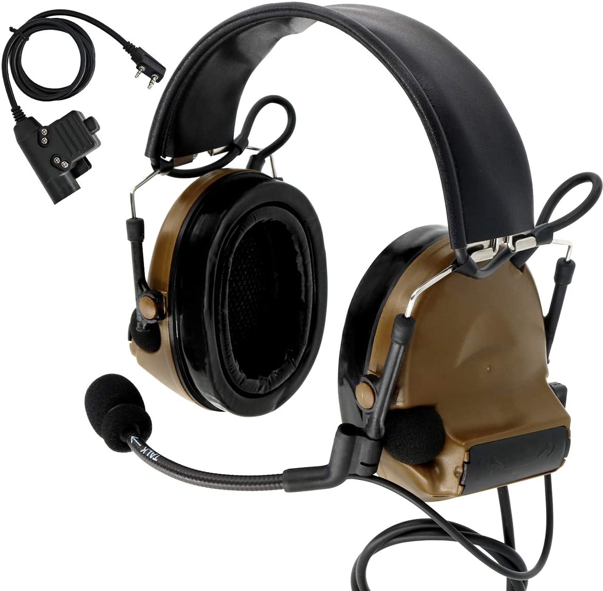 TAC-SKY C2 Tactical Headset Sound Amplification with Microphone for Airsoft Sports