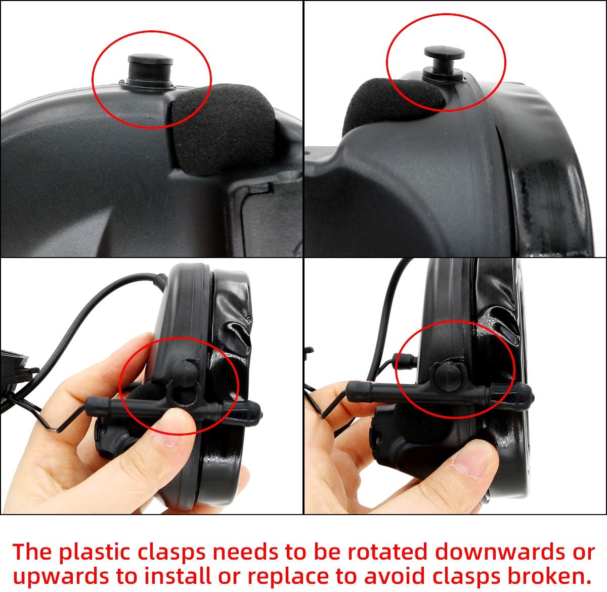 TAC-SKY C2 Tactical Headset Helmet Version With Rail Adapter Noise reduction Airsoft Hunting