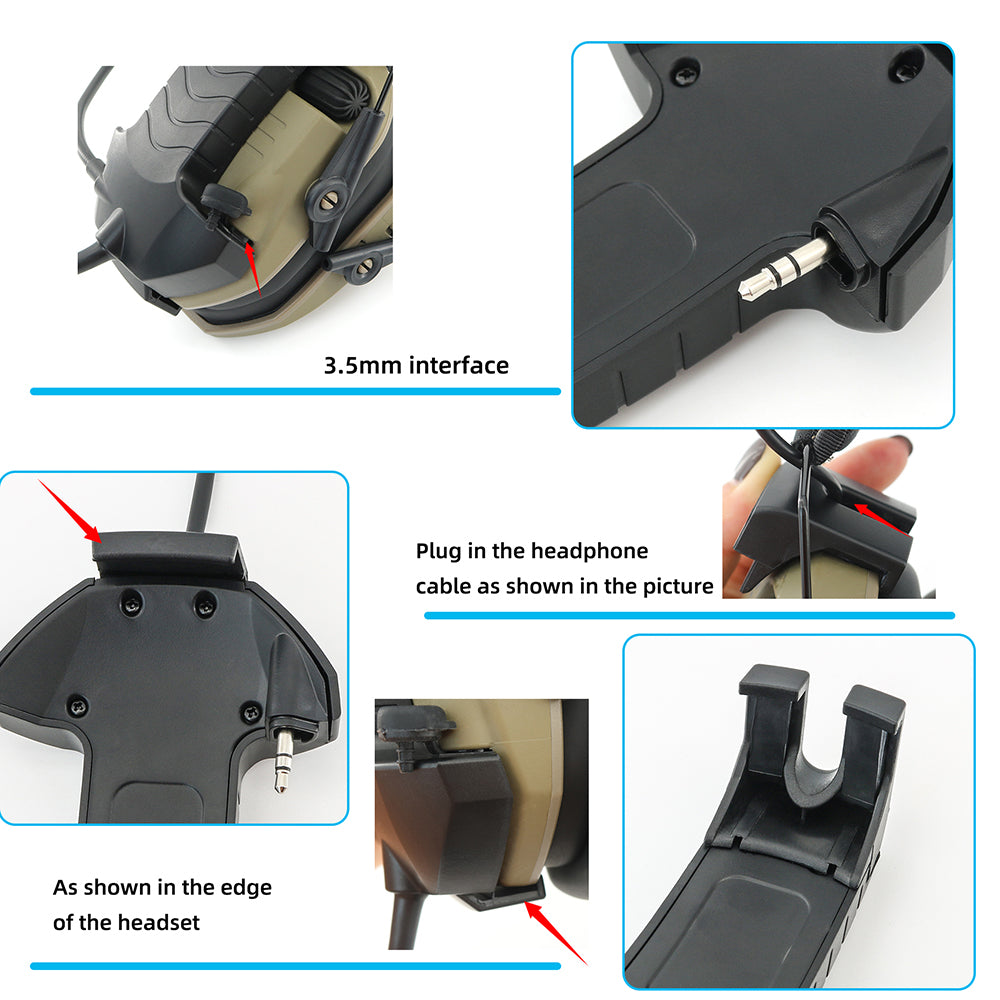 TAC-SKY Microphone communication accessories + PTT,Upgrade Accessories for Walker Razor Series Shooting Hearing Protection Earmuffs
