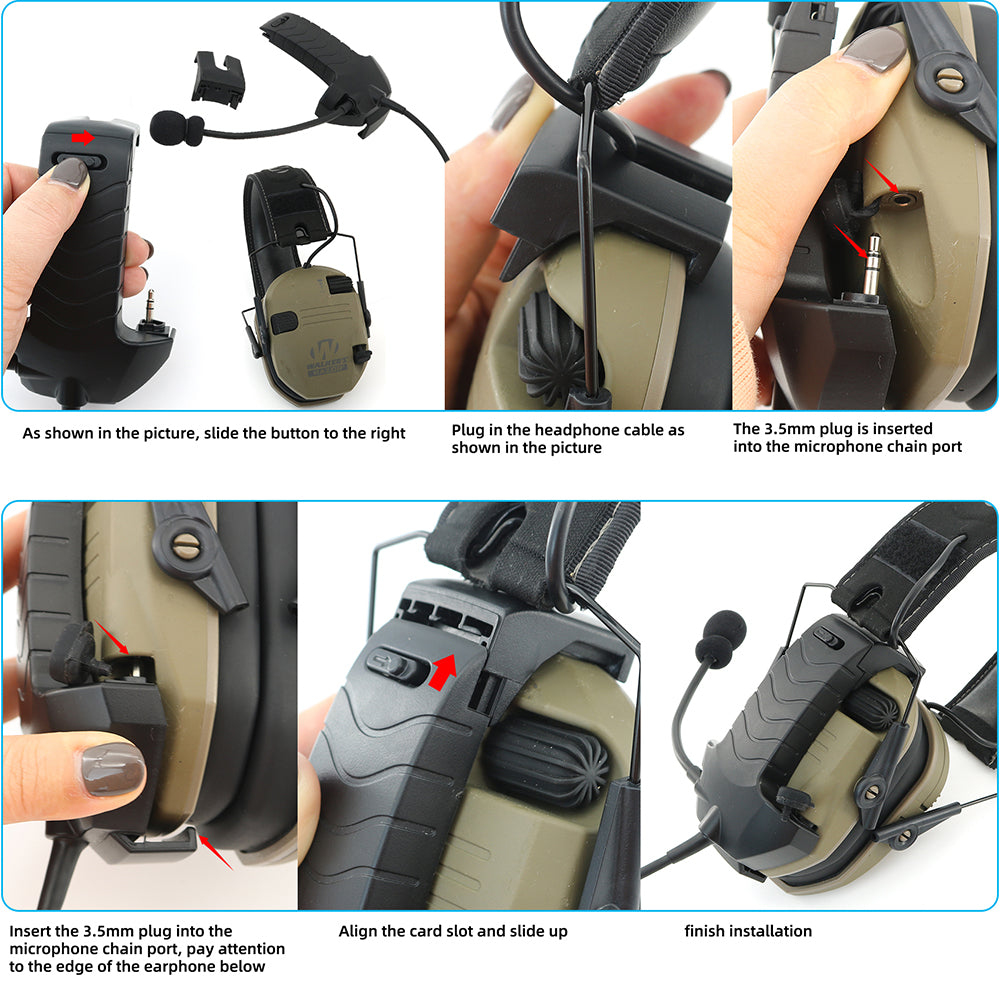 TAC-SKY Microphone communication accessories + PTT,Upgrade Accessories for Walker Razor Series Shooting Hearing Protection Earmuffs