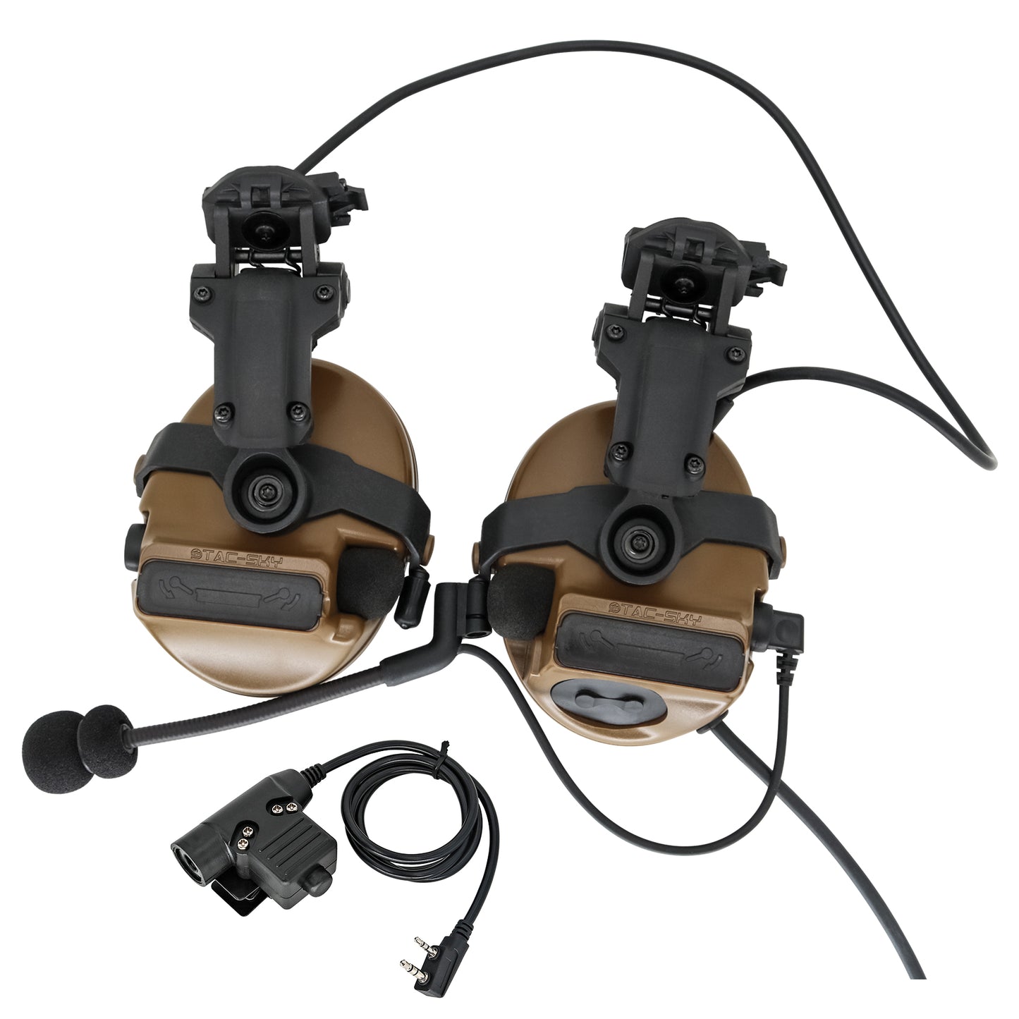 TAC-SKY C3 Tactical Headset Helmet Rail Adapter Version Noise Cancelling Headphones With U94 PTT Airsoft Hunting