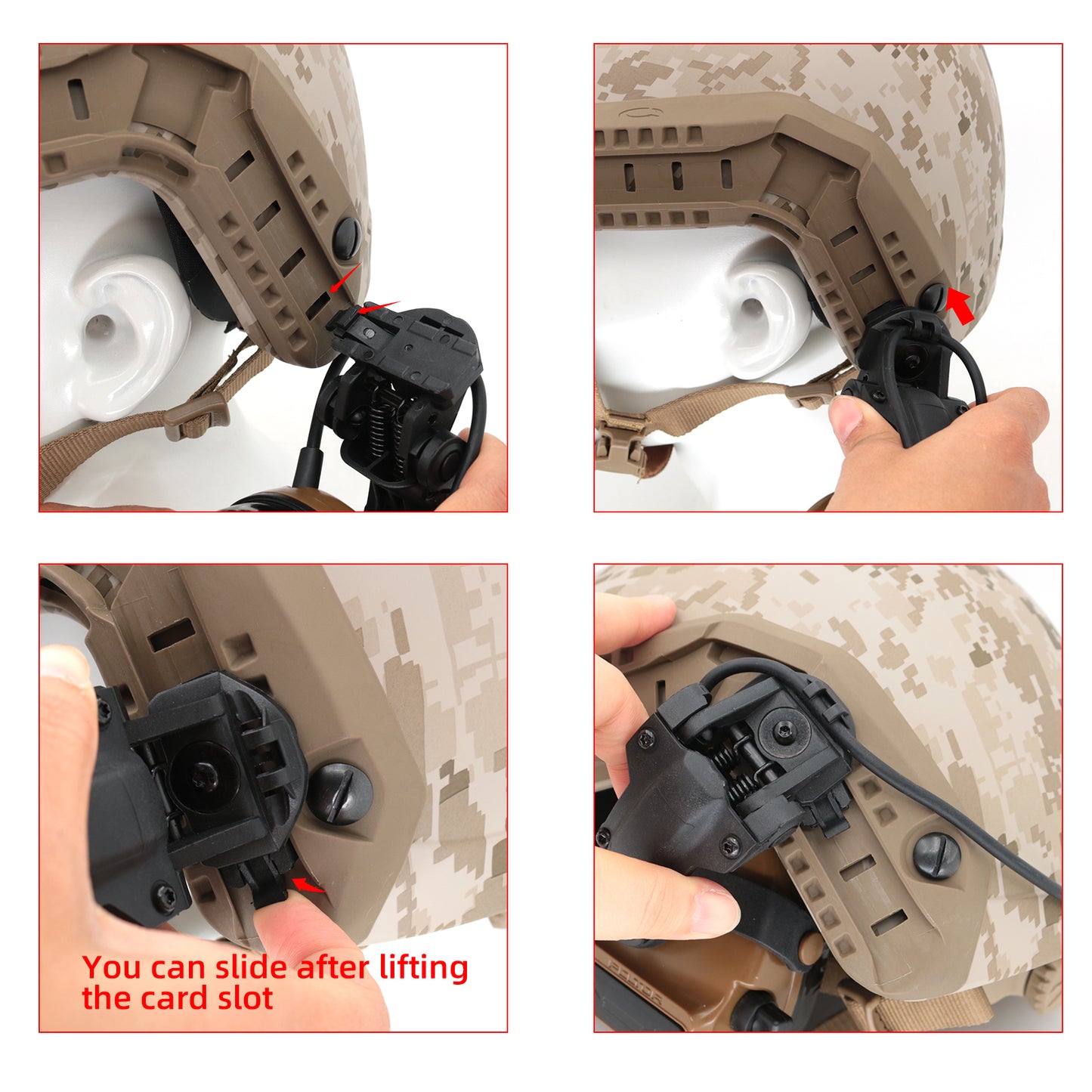 TAC-SKY C3 Tactical Headset Helmet Rail Adapter Version Noise Cancelling Headphones With U94 PTT Airsoft Hunting