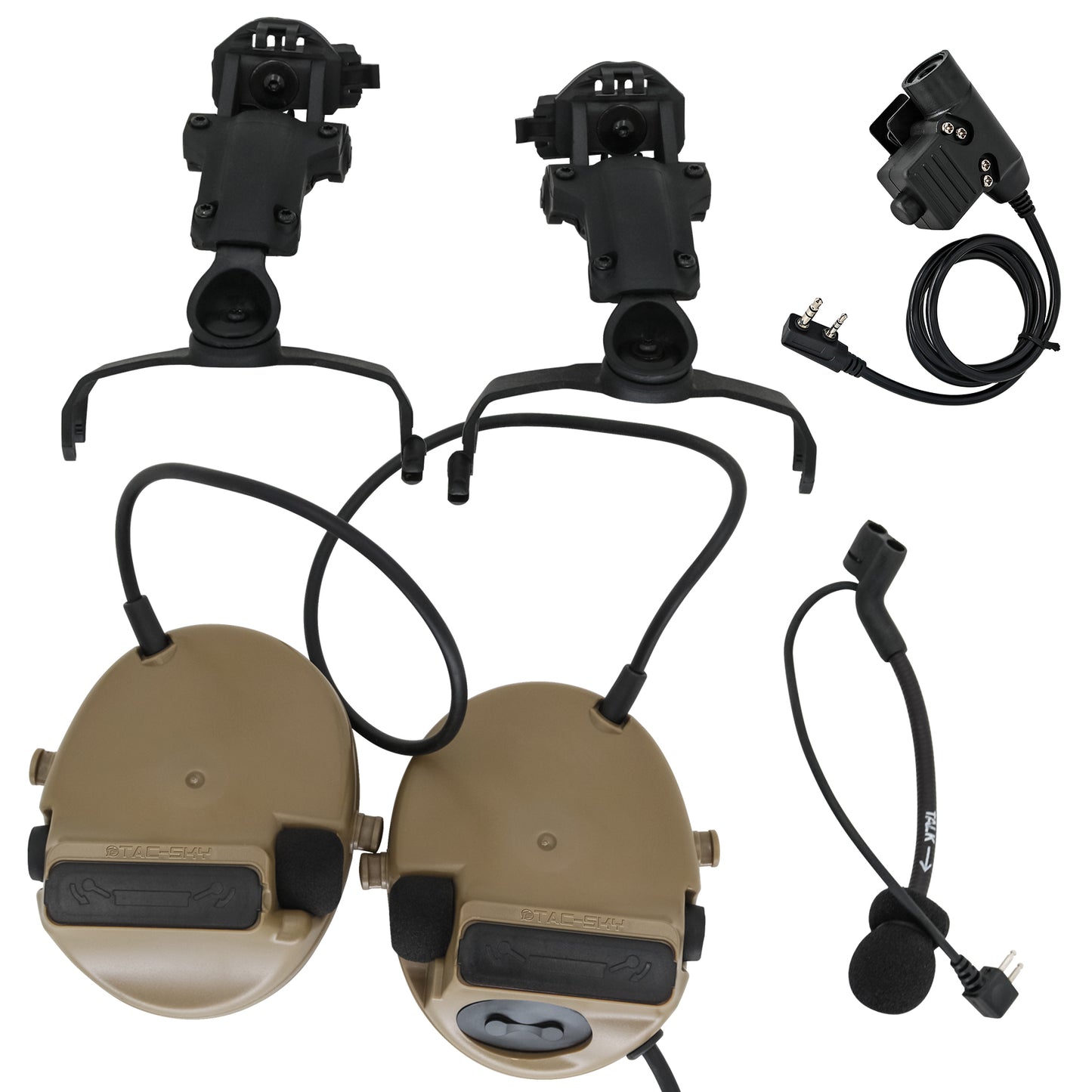 TAC-SKY C3 Tactical Headset Helmet Rail Adapter Version Noise Cancelling Headphones With U94 PTT Airsoft Hunting