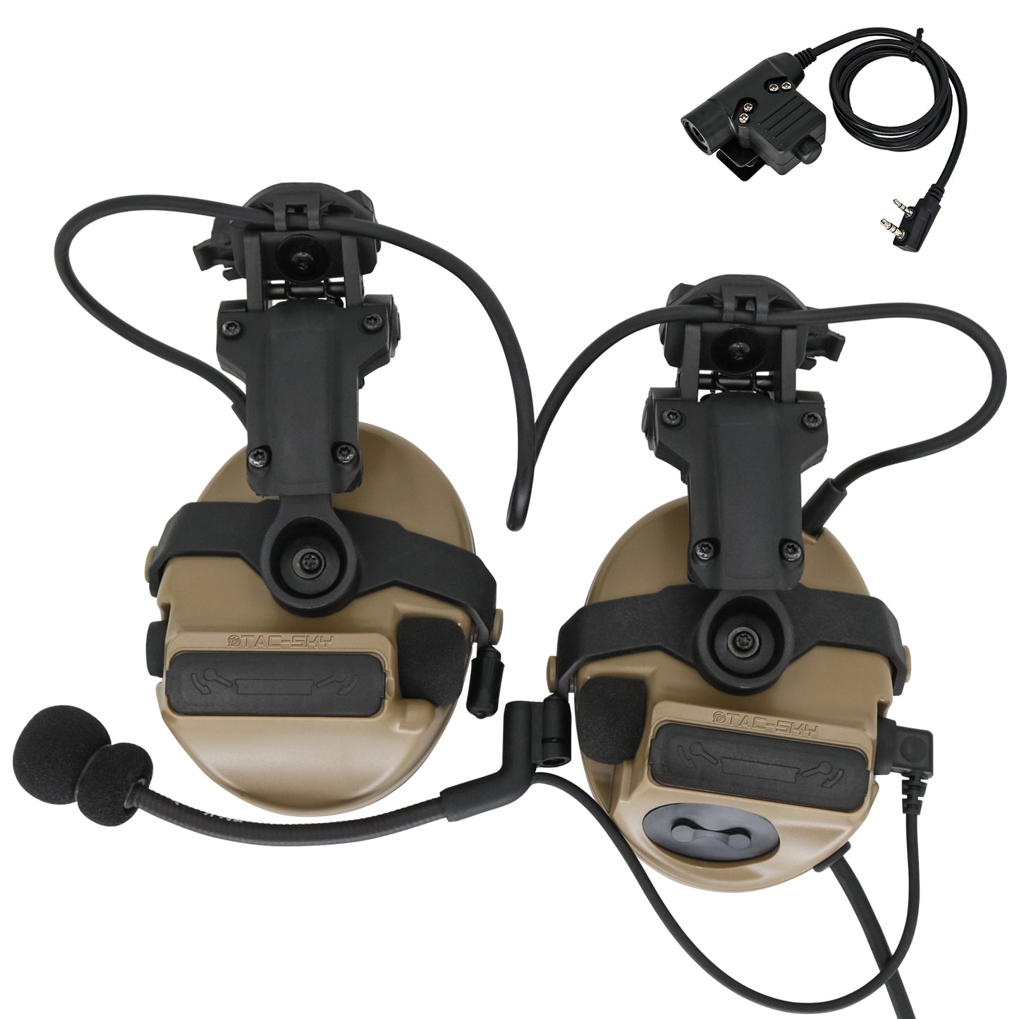 TAC-SKY C3 Tactical Headset Helmet Rail Adapter Version Noise Cancelling Headphones With U94 PTT Airsoft Hunting