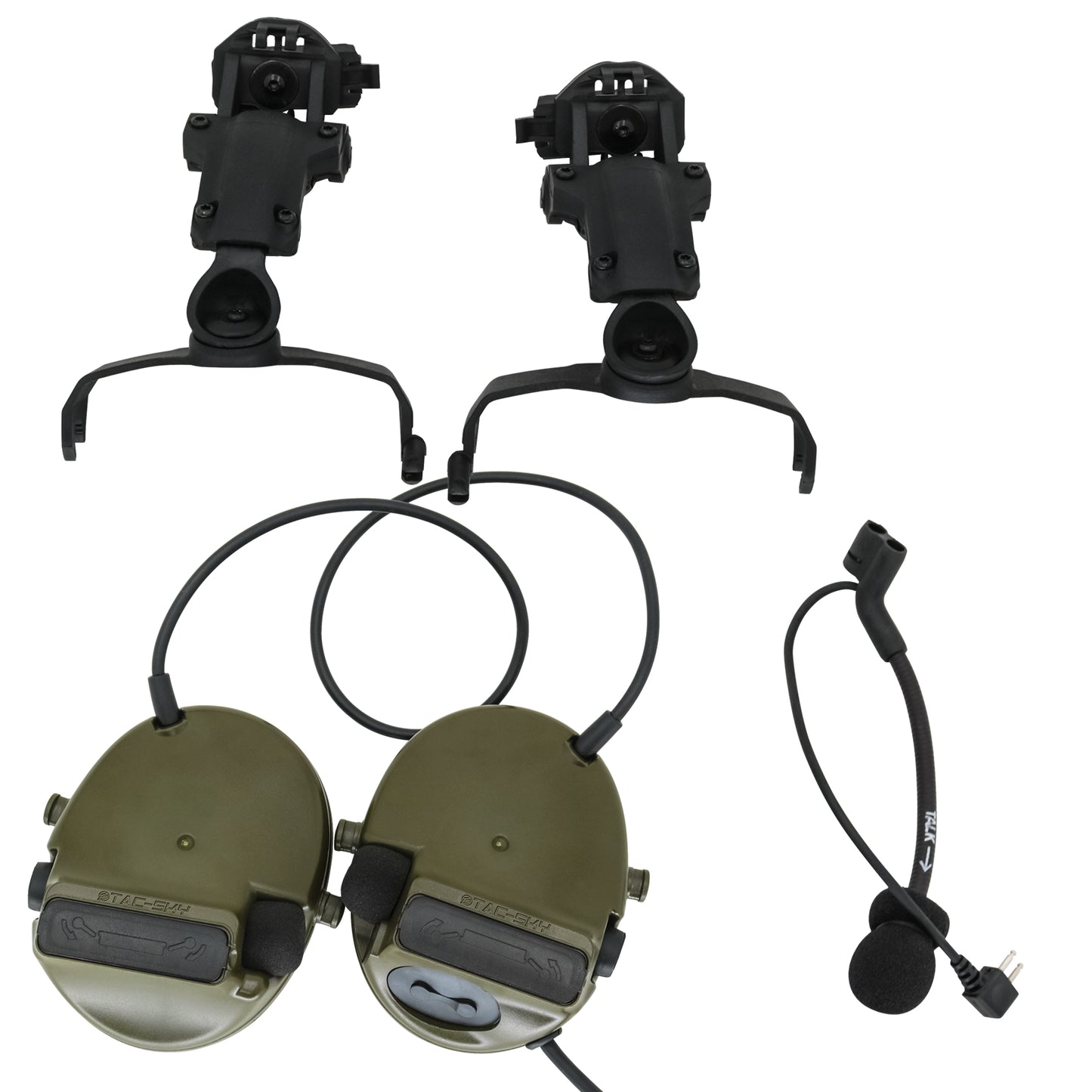 TAC-SKY C3 Tactical Headset Helmet Rail Adapter Version Noise Cancelling Headphones With U94 PTT Airsoft Hunting