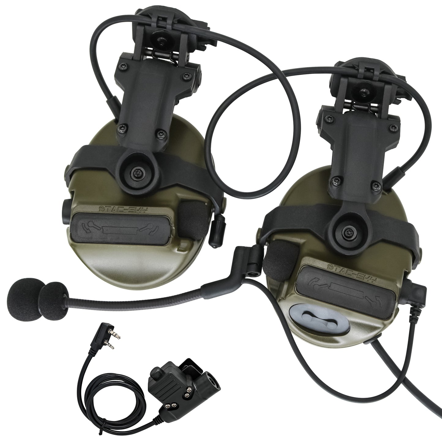 TAC-SKY C3 Tactical Headset Helmet Rail Adapter Version Noise Cancelling Headphones With U94 PTT Airsoft Hunting