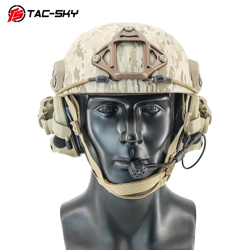 TAC-SKY Tactical C5 PRO 2.0 Headset  Mount with ARC Helmet Rail  Detachable Cable Condenser Microphone