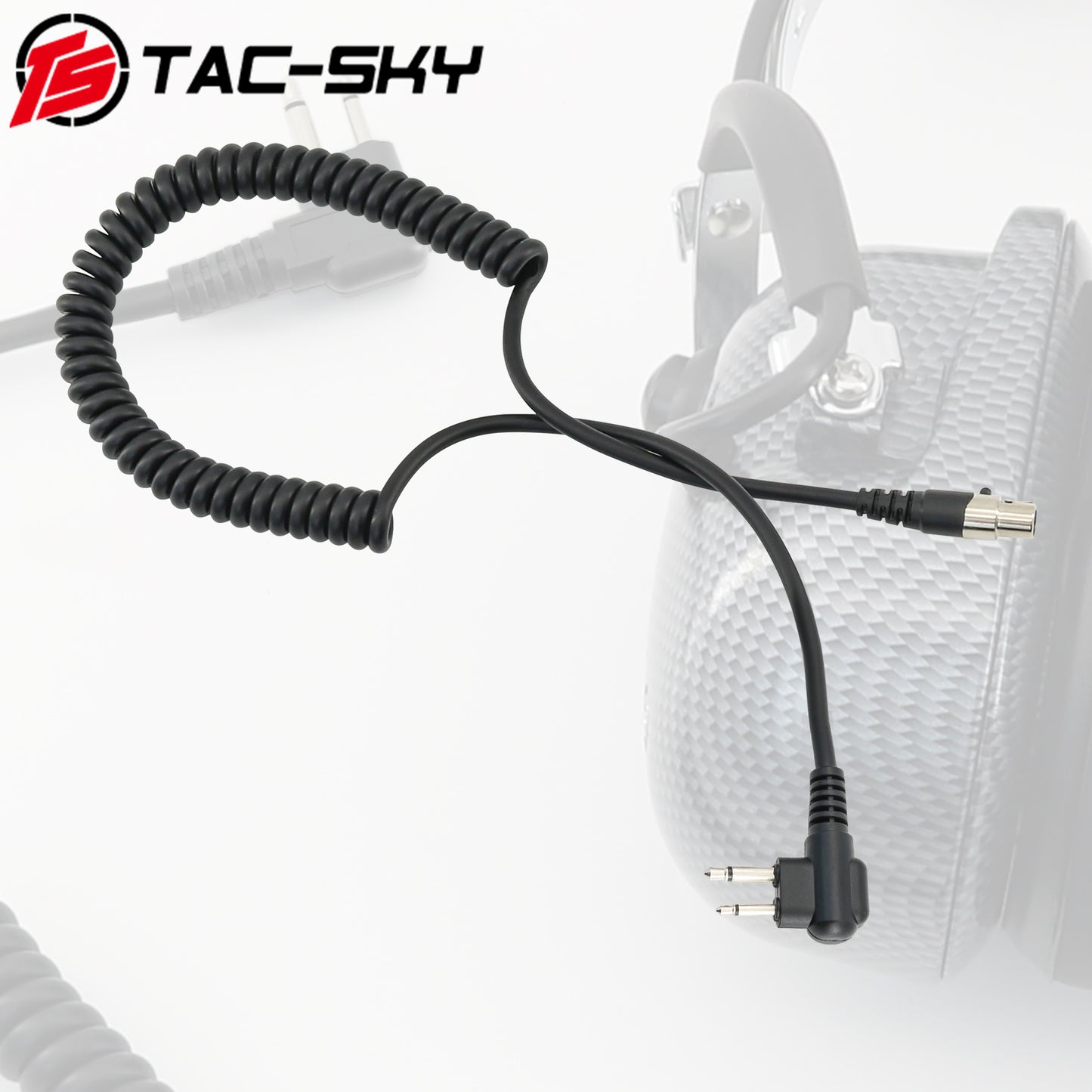 TS TAC-SKY Coil Cord Cable 5 Pin PLug to M 2 Pin Plug Compatible with Motorola Radios GP2000/GP2100 & HYT TC-500 Headphone