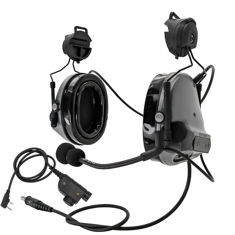 TS TAC-SKY C3 Silicone Earmuffs Active Noise Reduction Tactical Headset ARC Rail Helmet Mounting Version with PTT