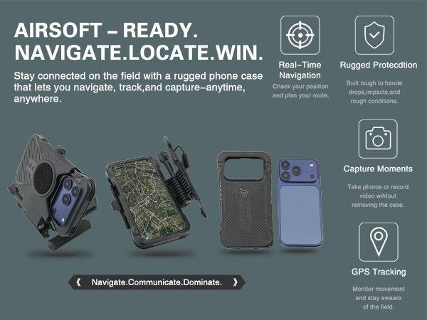 TAC-SKY Tactical Phone Case with Foldable Phone Stand for MOLLE Outdoor Hunting Vests, Compatible with iPhone 17Pro