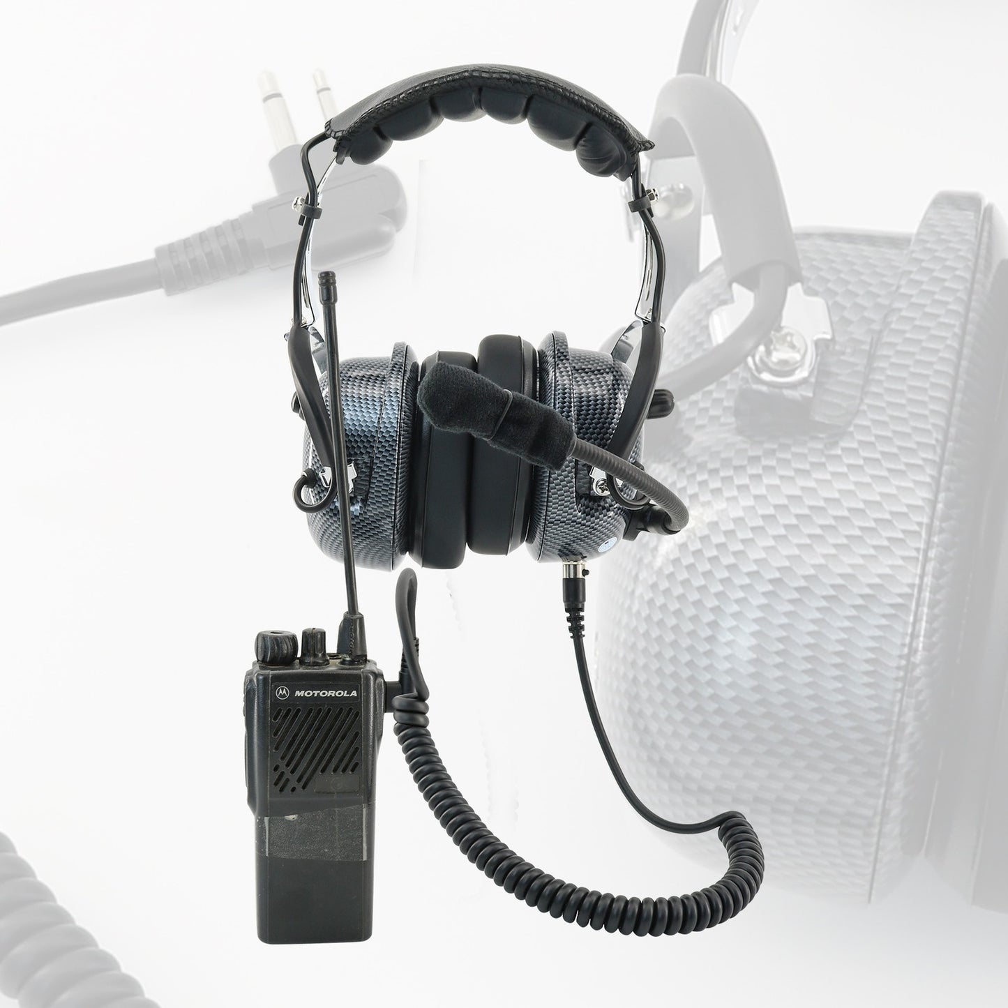 Tactical 2- to 5-pin helicopter connection cable for Motorola 2-pin GP308 two-way radios