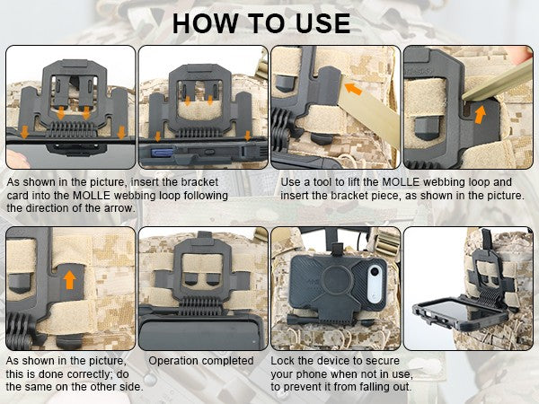 TAC-SKY Tactical MOLLE Phone Mount for iPhone 17 Air—Foldable, Ideal for Hunting and Shooting