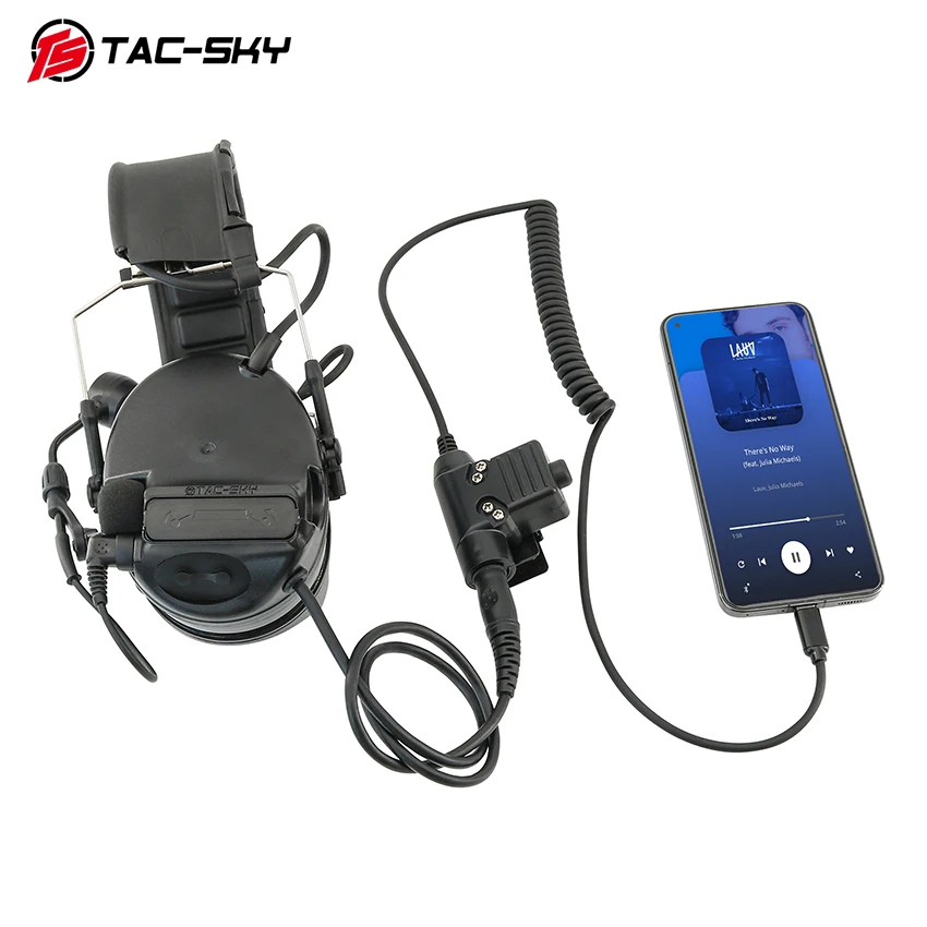TAC-SKY Tactical U94 PTT USB Type-C Adapter, Compatible with Samsung, Xiaomi, and other smartphones equipped with a USB Type-C port