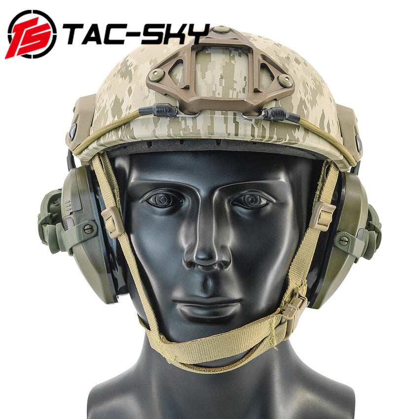 TAC-SKY Tactical Electronic Pickup Headset, ARC Helmet Rail Mount Compatible Noise Cancelling Shooting Earmuffs