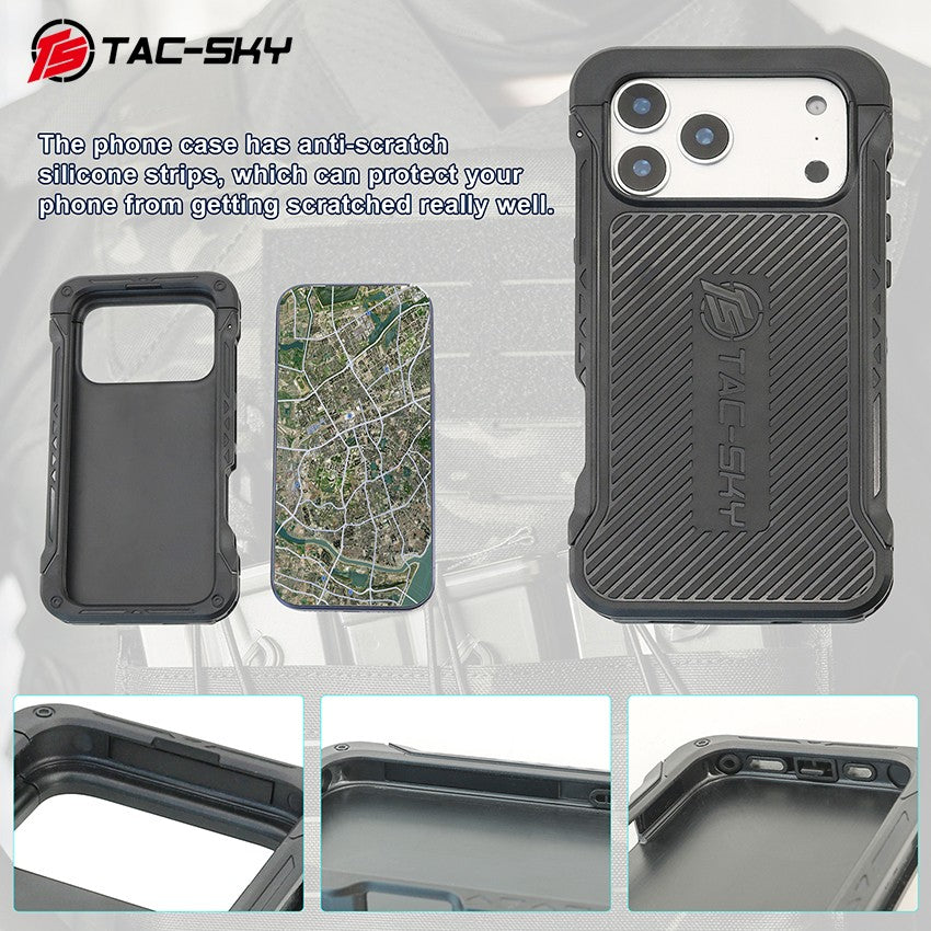 TAC-SKY Tactical Chest-Mounted Phone Mount Quick-Release Rotatable MOLLE Vest Phone Mount (for iPhone 17 Pro Max)