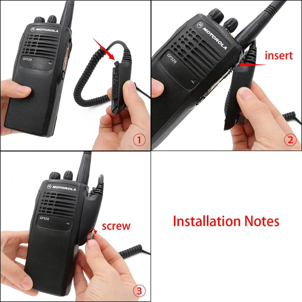 TAC-SKY Tactical PTT U94 Cable Plug Adapter, Compatible with Motorola GP328/GP340 Two-Way Radios