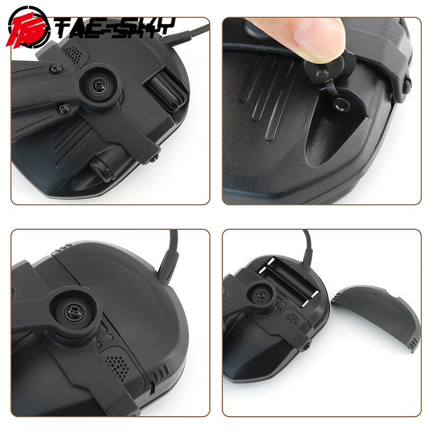 TAC-SKY Tactical Electronic Pickup Headset, ARC Helmet Rail Mount Compatible Noise Cancelling Shooting Earmuffs