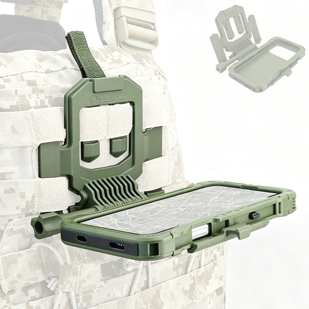 TAC-SKY Tactical Chest-Mounted Phone Mount Phone Mount MOLLE Vest-Style Foldable Navigation Phone Case