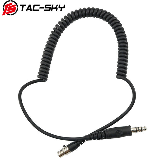 TAC-SKY Tactical 5-Pin Plug Cable, 7.0mm Jack Replacement Cable for Pilot Headset