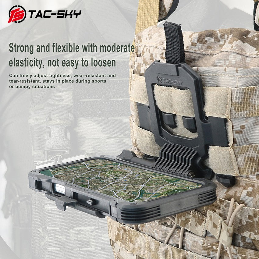 TAC-SKY Tactical Chest-Mounted Phone Mount Quick-Release Rotatable MOLLE Vest Phone Mount (for iPhone 17 Pro Max)