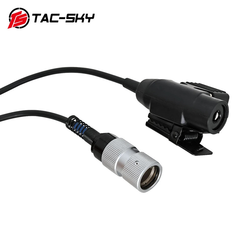 TAC-SKY Tactical U94 Coiled Cable PTT 6 Pin Push To Talk Adapter for AN/PRC152 AN/PRC148 Radio